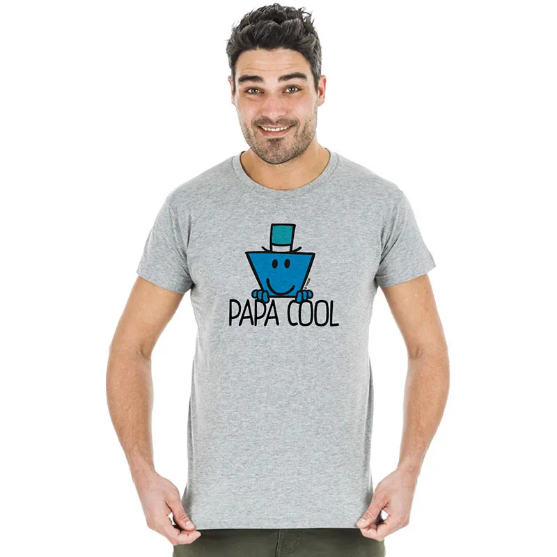 T-shirt Homme Papa cool BIO - Gris Chiné-0
