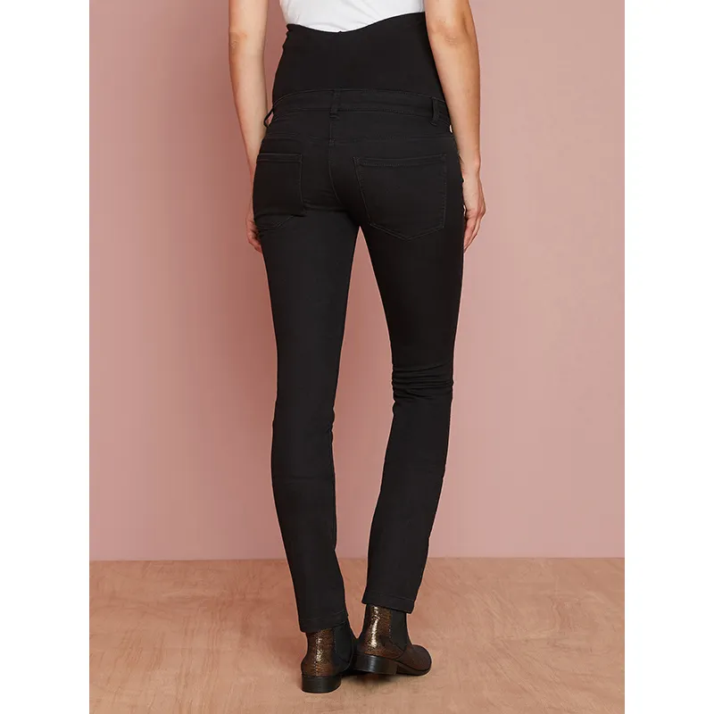 Pantalon de grossesse Slim toile - Noir-3