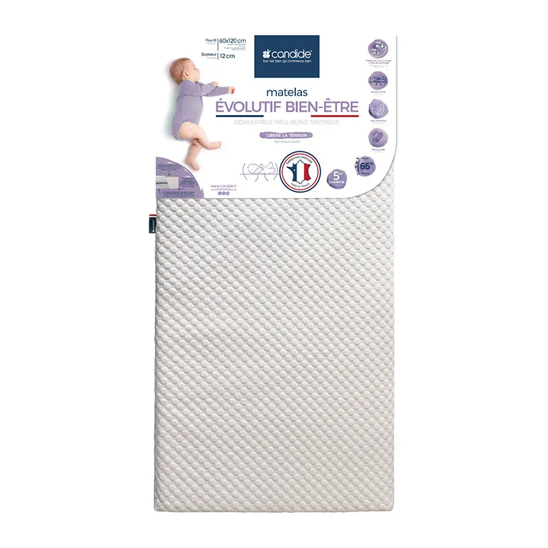 Matelas Evolutif Bien être déhoussable - 60x120x12cm-0
