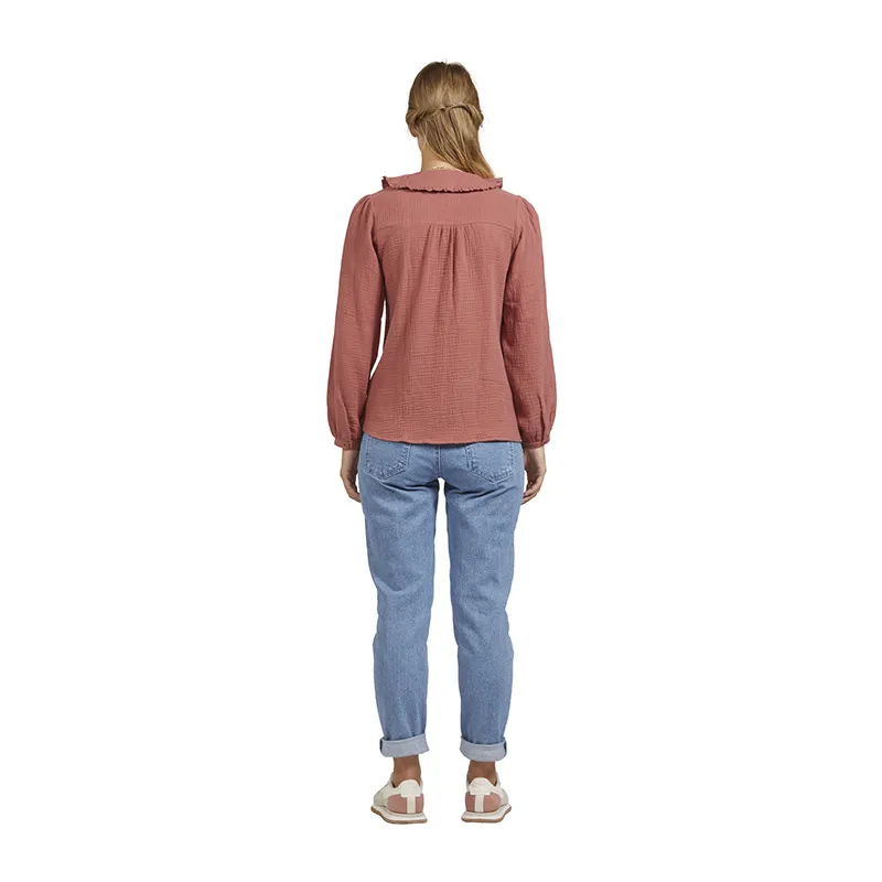 Blouse de grossesse/allait Gaze de Coton Claudine - Brique-3