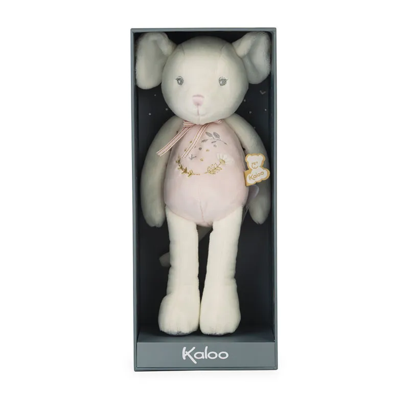 Peluche Souris Rose/Blanc 25cm - 0m+-5