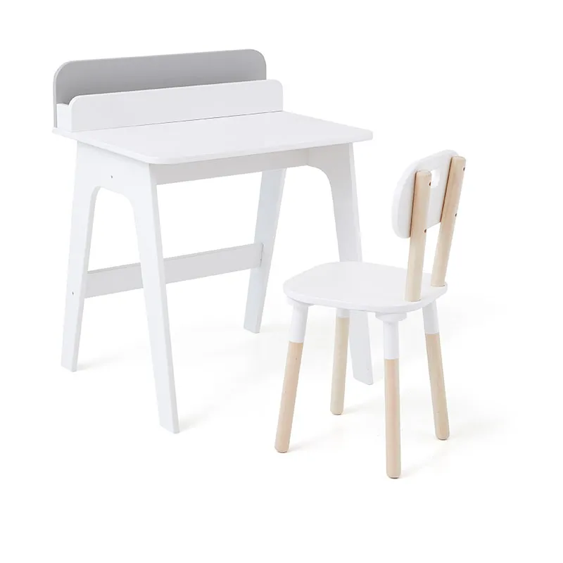 Bureau avec rangement Primaire Blanc/Gris - 60x51,5x74cm-3