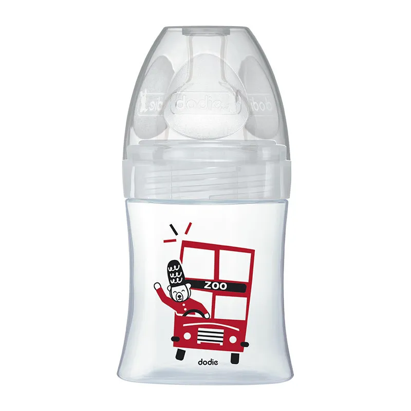 2 Bibs anti-coliq. Tétines plates Verre 150ml déb.1 Londres - 0m+-1