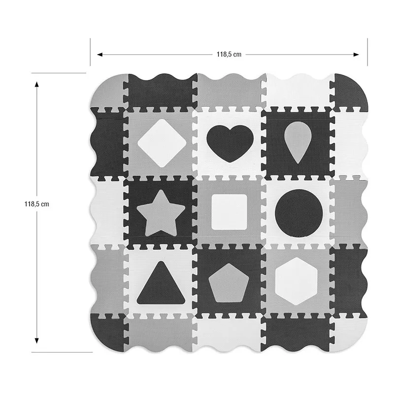 Tapis puzzle mousse Jolly 25pcs Formes Gris - 10m+-8