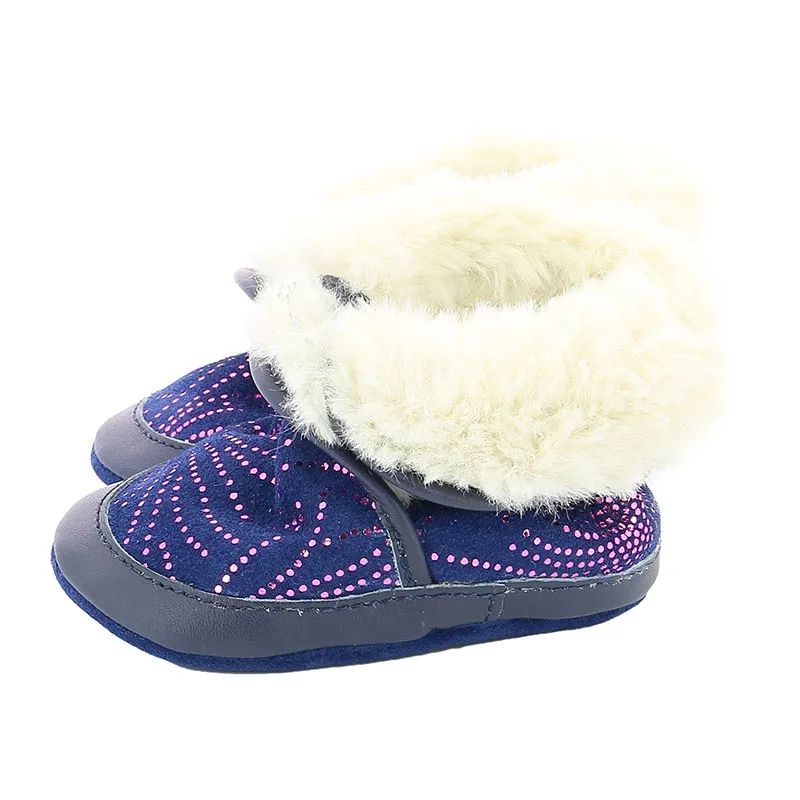 Chaussons cuir Cosy Boot - Bleu/Rose-2