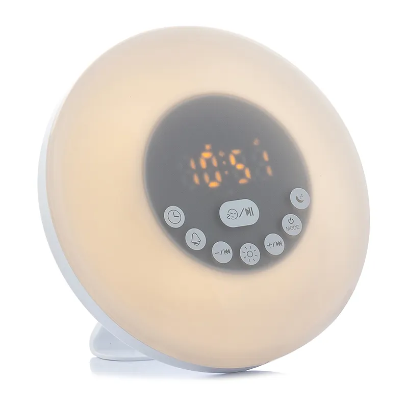 Réveil matin rechargeable avec enceinte - ø16x9cm-7