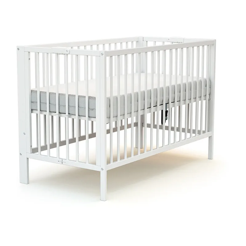 Lit Bébé pliant Bois Essentiel Blanc - 60x120cm-2