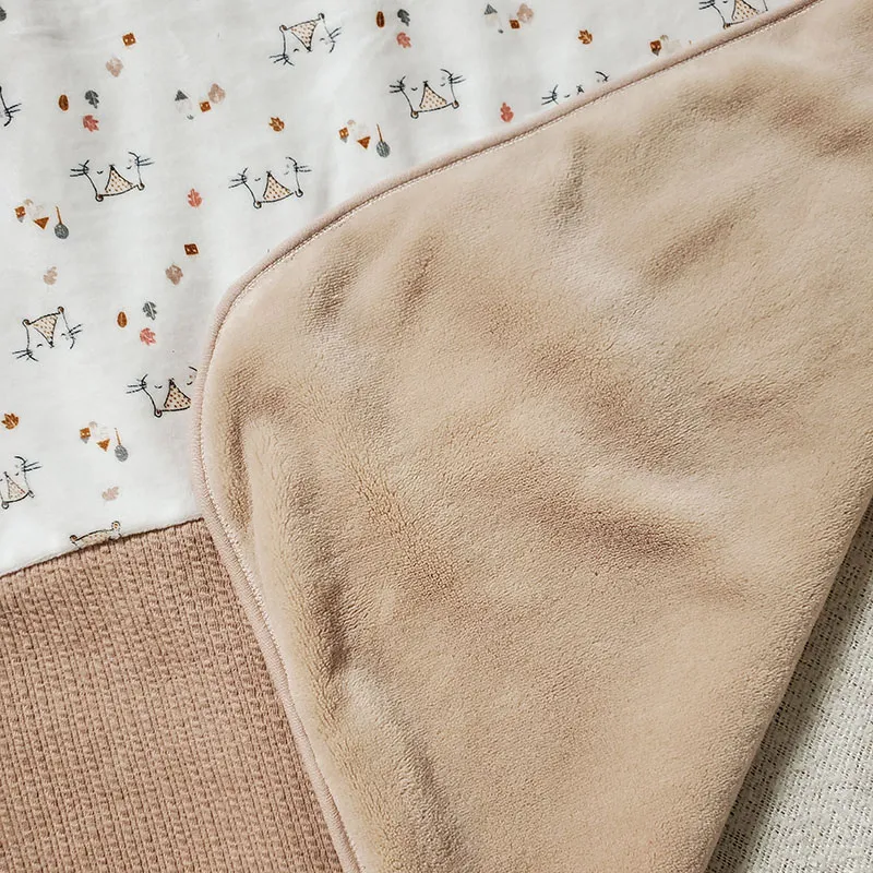 Couverture maille Noisette Taupe/Écru - 75x100cm-3