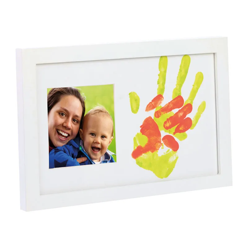 Cadre Bébé & Moi photo + empreintes Blanc - 32x20cm-1
