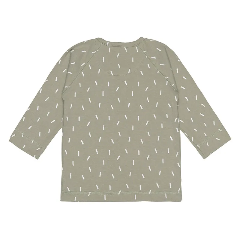 T-Shirt Kimono Coton BIO - Petits traits Olive-1