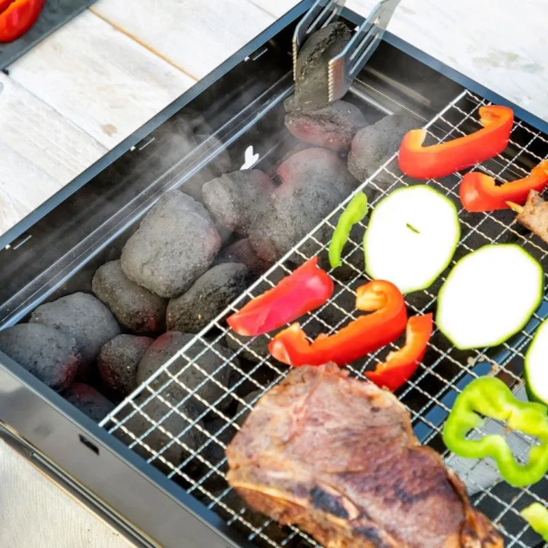 Barbecue pliable portatif à charbon - 41x28x20cm-5