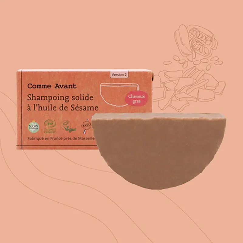 Shampoing solide à l'huile de sésame Cheveux gras - 70g-0