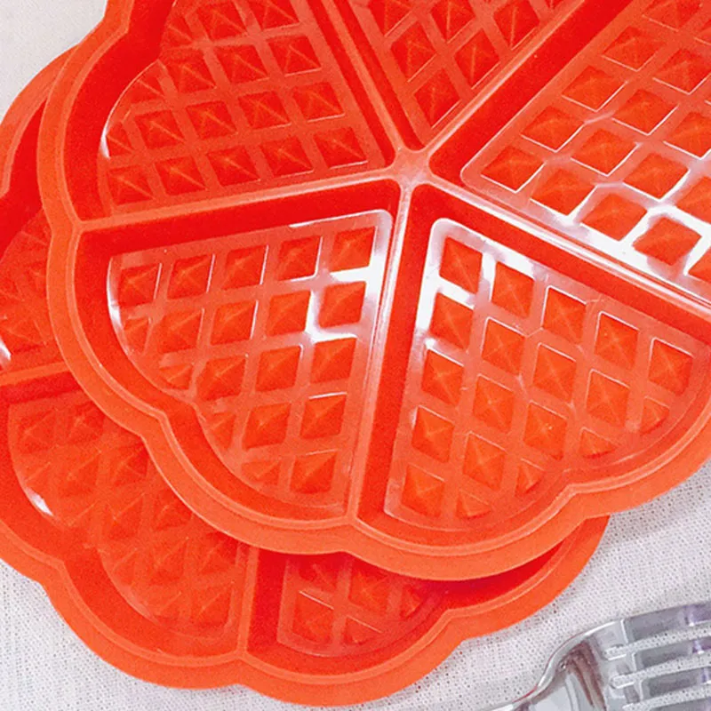 Moule à gaufres Coeur Silicone Rouge - Ø17,7cm-10