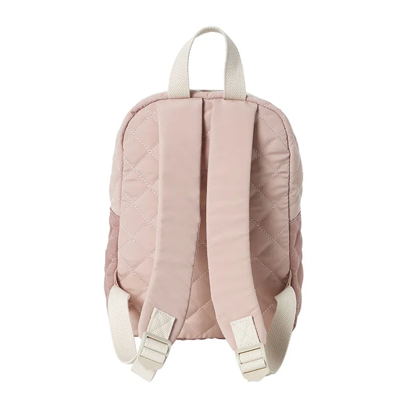 Sac à dos matelassé maternelle fille - Rose Pâle-1