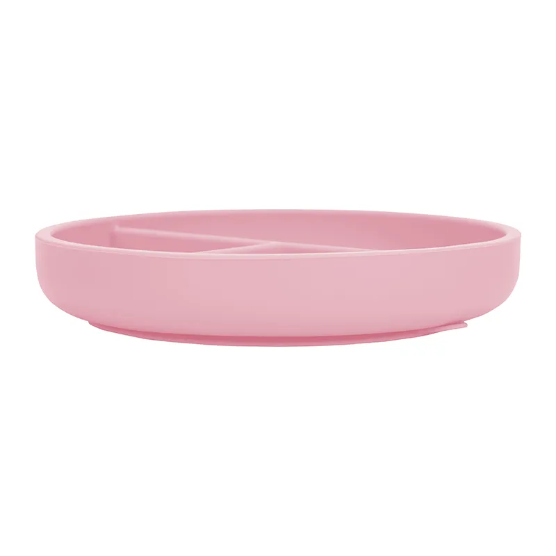 Assiette en silicone à ventouse - Rose-3