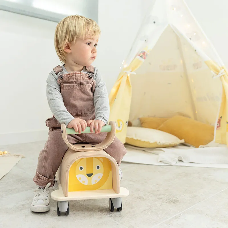 Porteur Lion Bois/jaune - 12m+-1