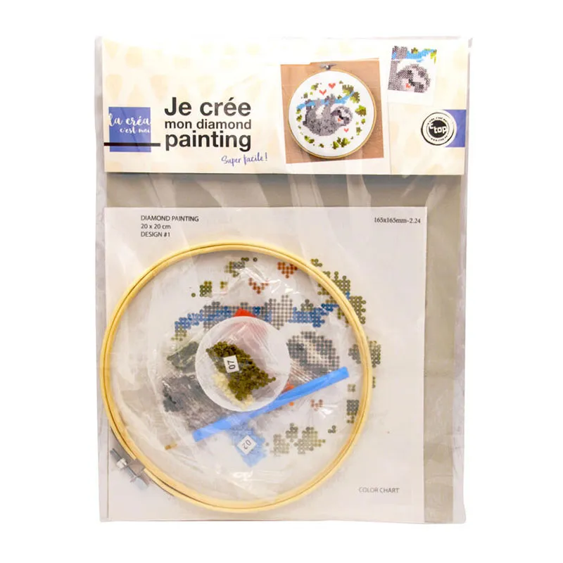 Kit créatif Diamond Painting Paresseux - 17cm-1