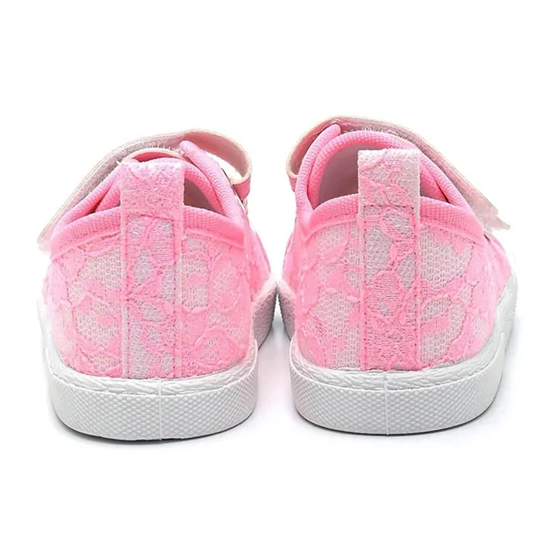 Baskets à scratch Dentelle - Rose-5