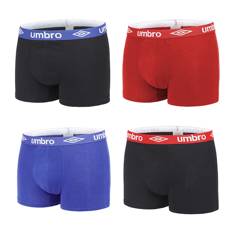 4 Boxers Homme Umbro - Noir/Bleu/Rouge-9