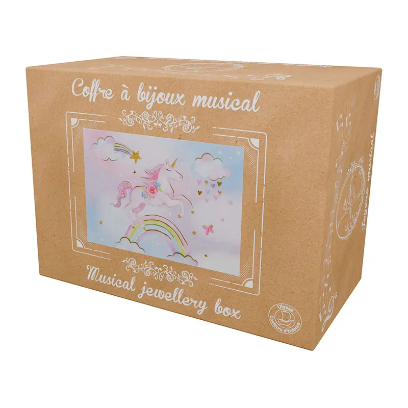 Boîte à bijoux musiq. Licorne Arc-en-ciel - 15x10cm-4