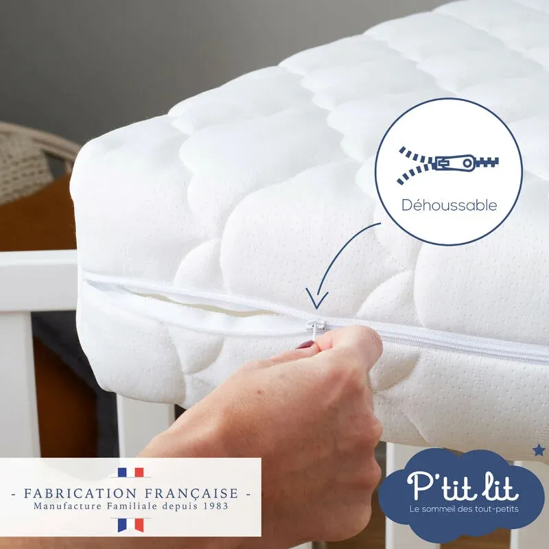Matelas Bamboo révers. déhoussable Blanc ép. 12cm + Valisette de transport Offerte-3