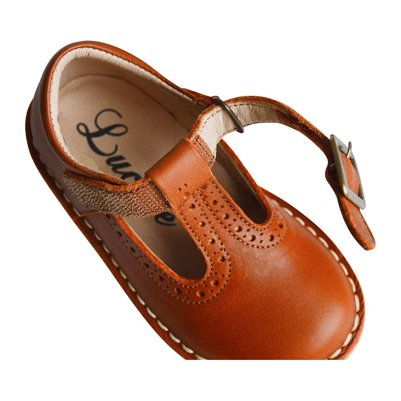 Chaussures Salomé SOUPLES à SCRATCH Anaël - Cuir Camel-2