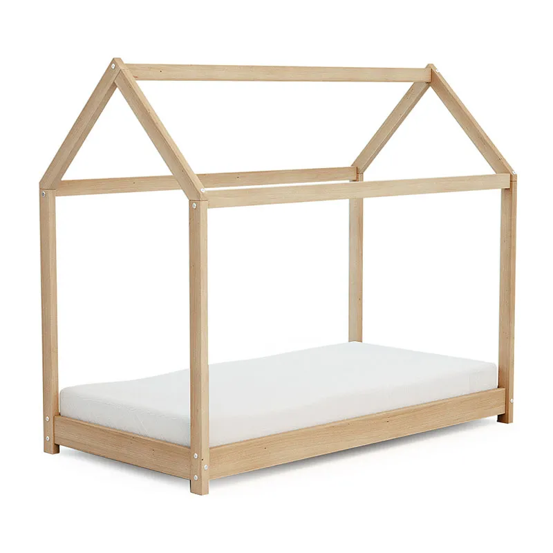 Lit Cabane Bébé Bois - 70x140cm-0