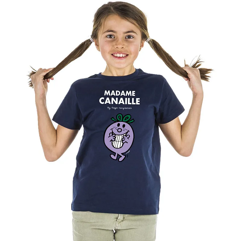 T-shirt Fille Madame canaille BIO - Navy-0