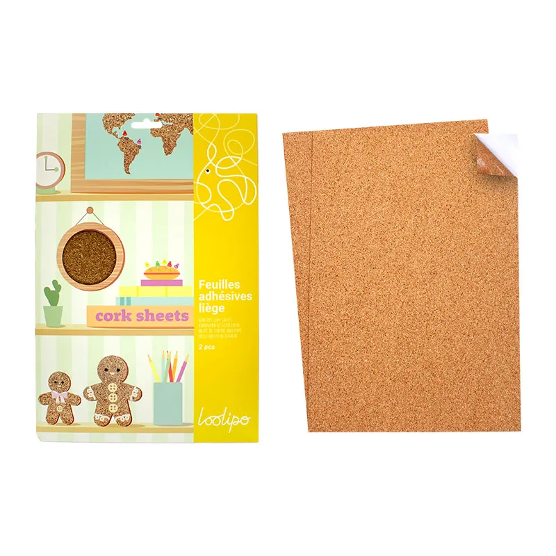 Feuilles liège adhésif A4 2pcs - 3+-0