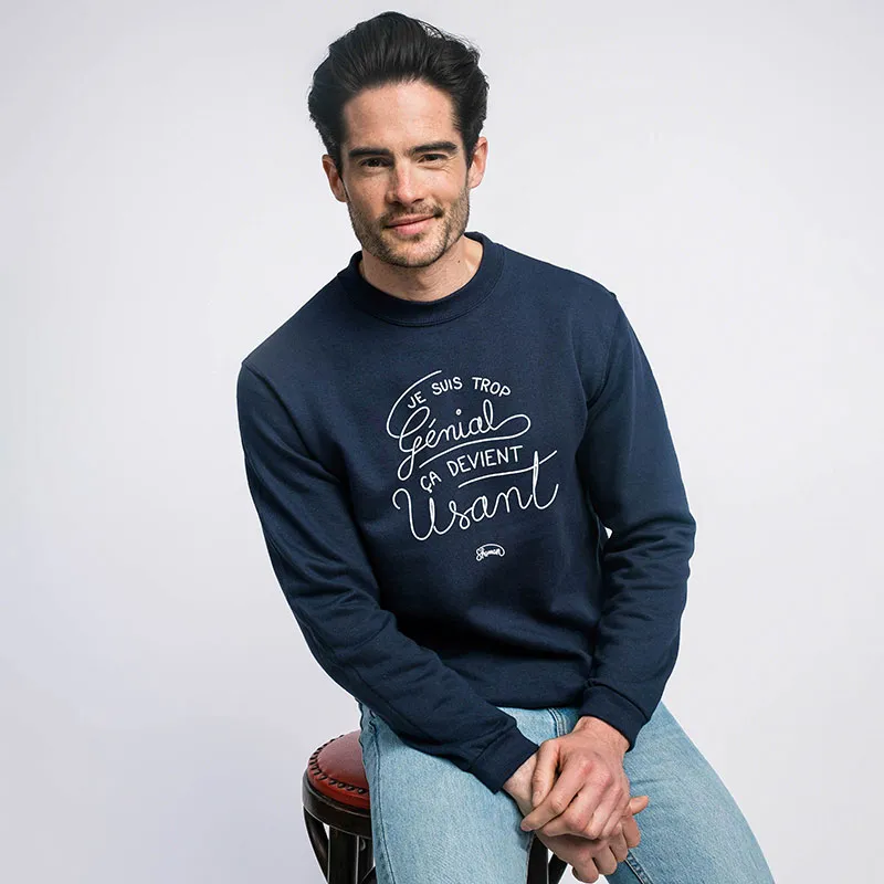 Sweat Homme Je suis trop genial - Navy-0