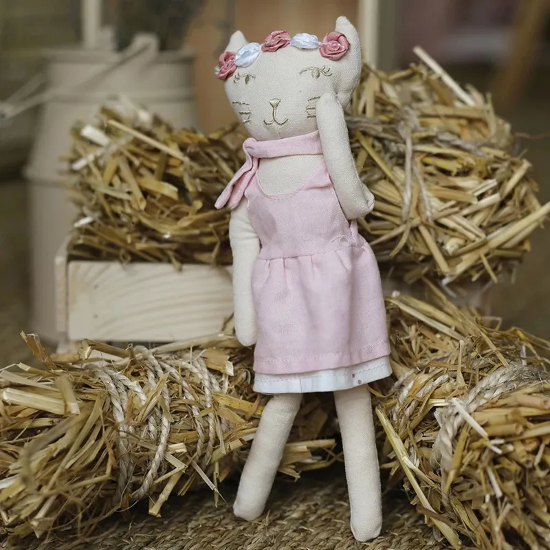 Poupée Chat Rose & Lili - 20cm-1