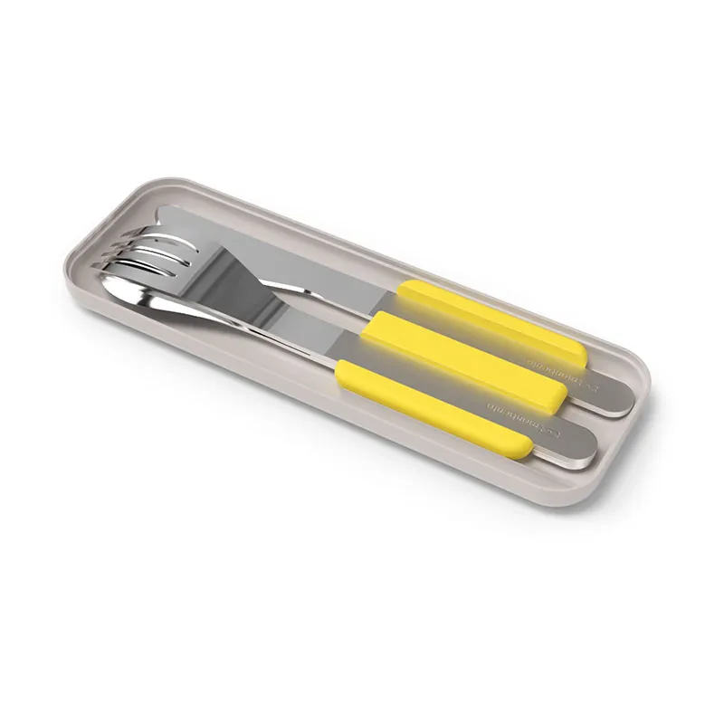 Couverts MB Slim Box Jaune 3pcs - 17x6x2cm-1