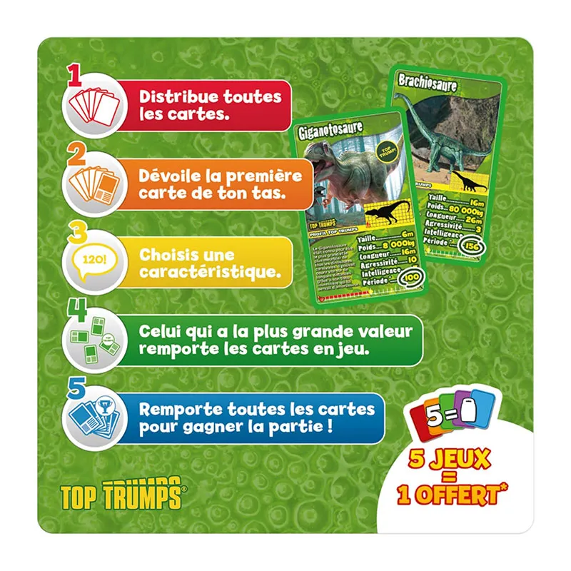 Jeu de cartes Top Trumps Dinosaures - 6+-5