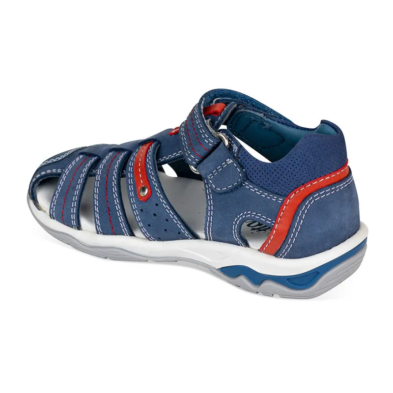 Sandales semi-ouvertes Anthony Cuir - Bleu-3