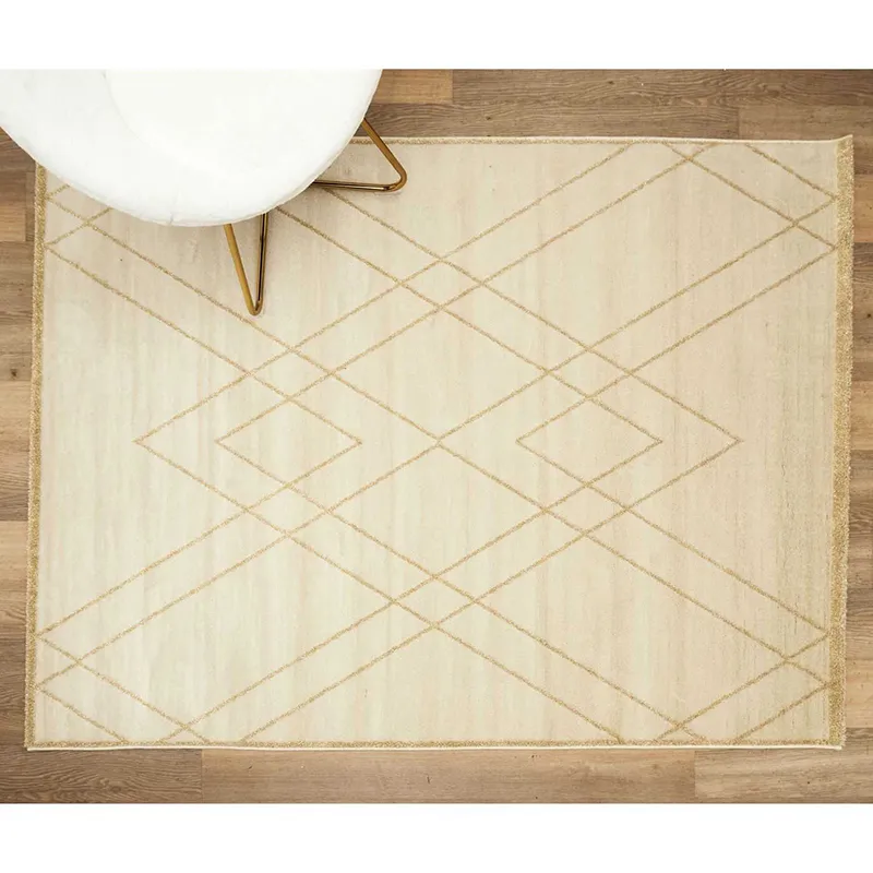 Tapis Londres métallisé Ecru - 150x200cm-1