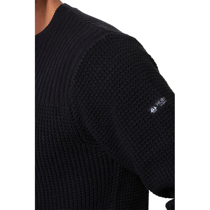 Pull Col rond avec jeu de maille Homme - Chalutier/Marine-2