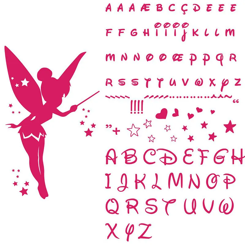 Stickers - Fée baguette perso. Prénom Fuchsia-1