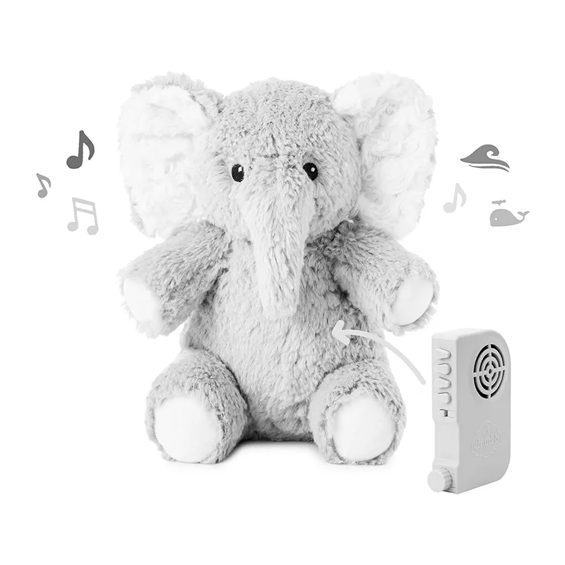 Peluche à bruit Elliot Elephant Blanc - 19x17x11cm-2