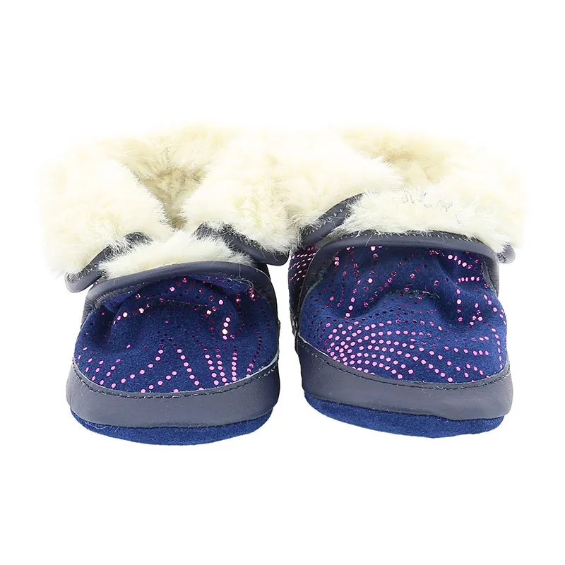 Chaussons cuir Cosy Boot - Bleu/Rose-3
