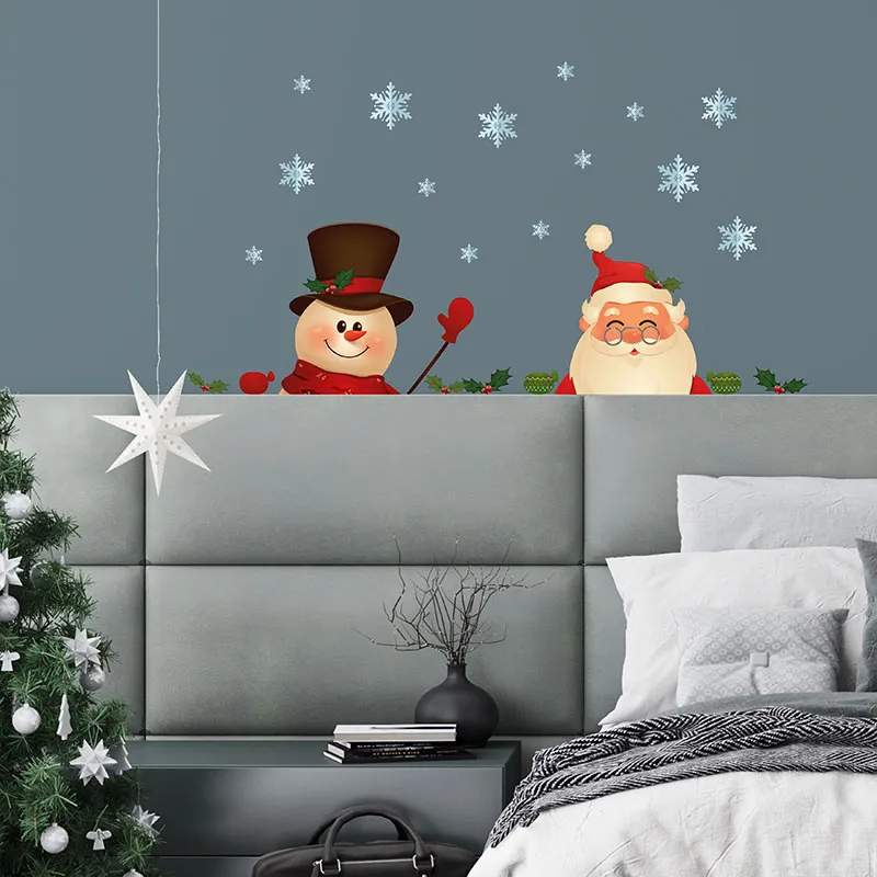 Stickers - Père Noël & Bonhomme de neige à la fenêtre-3