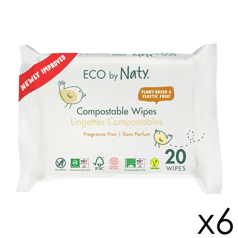 6 Paquets Lingettes douces sans parfum - 6x20-0