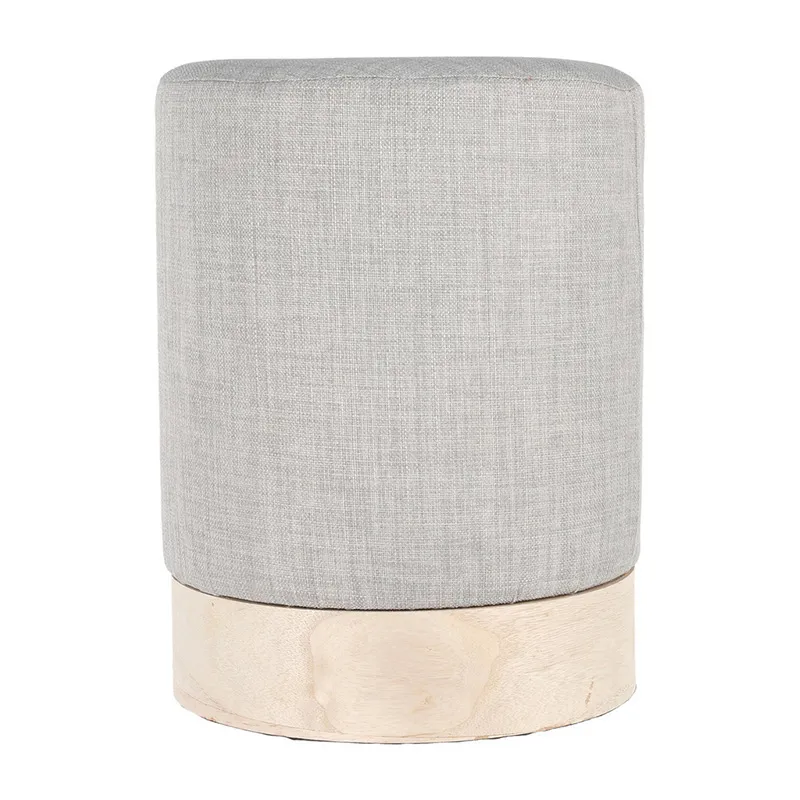 Pouf scandi. rond Gris clair - 30x40cm-0