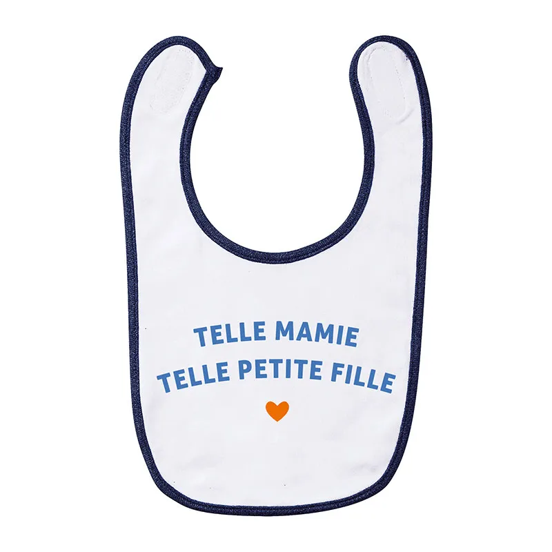 Bavoir Telle mamie telle petite-fille waf - Bleu-0