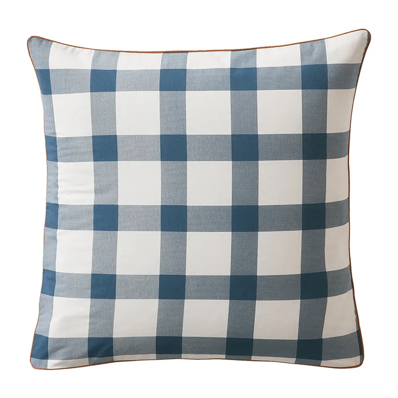 Housse de couette + Taie piping - Marine/Écru-1