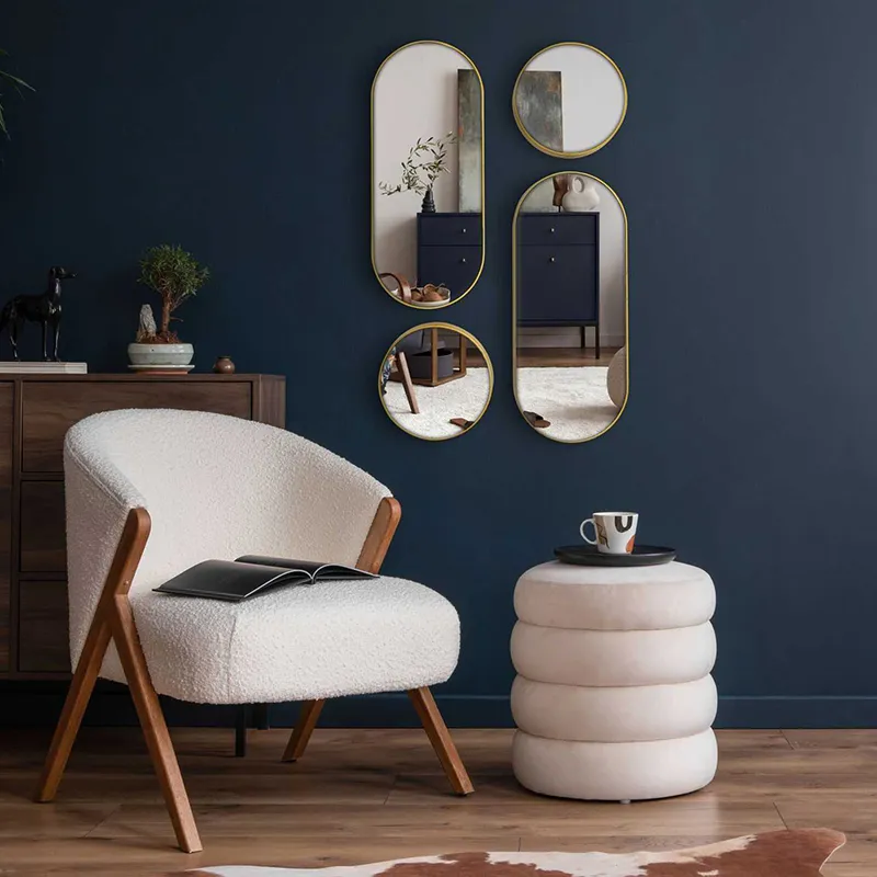 Miroirs rond/ovale Or - 4pcs-1