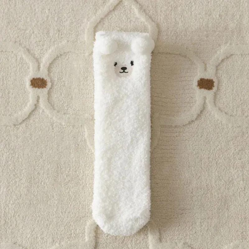 Paire de chaussettes Ourson en peluche T.U - Blanc-2