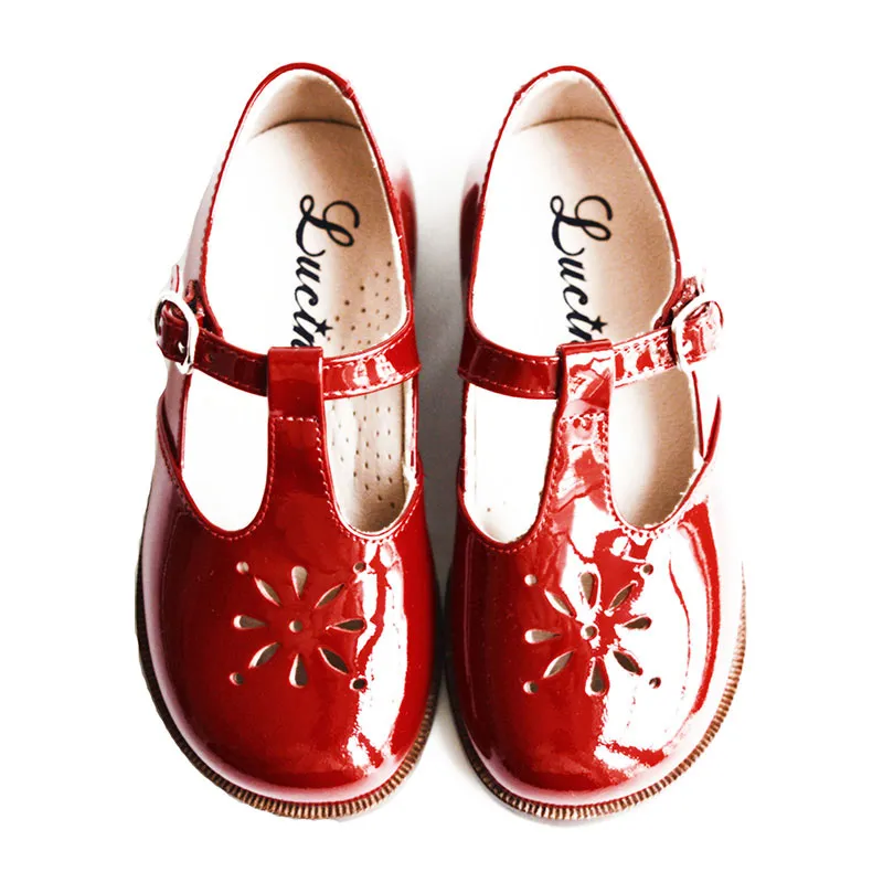 Chaussures Salomé RESISTANTES à boucle Alma - Cuir vernis Rouge-0