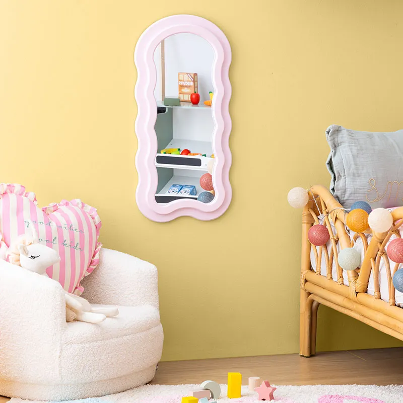 Miroir Vague enfant Ayna Bois Rose - 60x30cm-1