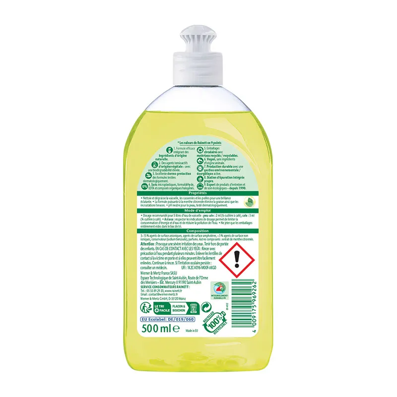 2 Liquides vaisselle Menthe citronnée concentré - 2x500ml-2