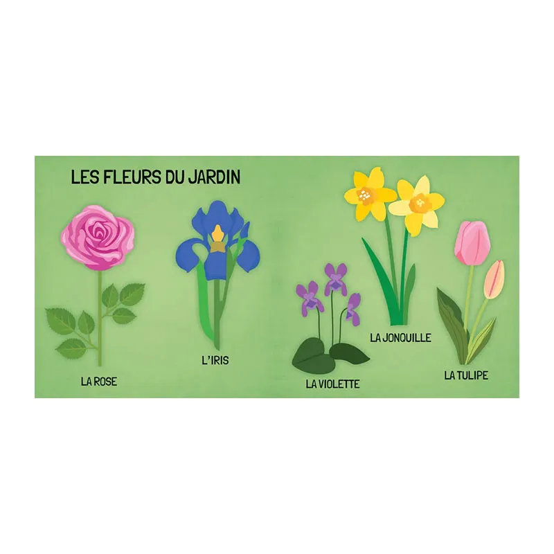 Livre + puzzle + 10 figures Le monde des fleurs 40pcs - 4+-3